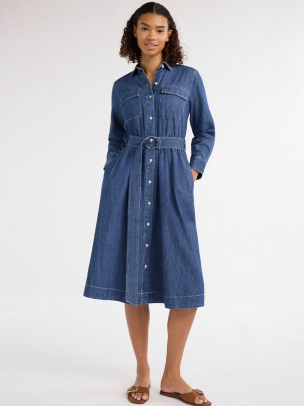 Free Assembly Denim Midi Dress EUC